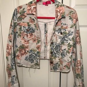 Cropped Formal Denim Jacket